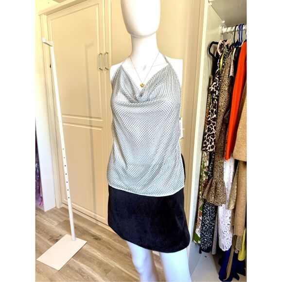 NWT WeWoreWhat Crystal Cowl Neck Top. Size Small - Picture 3 of 7